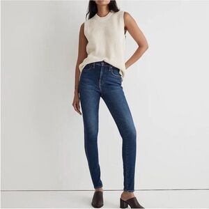 Madewell 10” High-Rise Skinny Jeans, stretchy, dark wash size 27